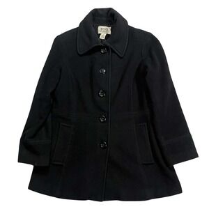 FOG by London Fog Womens Black Wool Blend Peacoat Jacket Size L Style 52209C